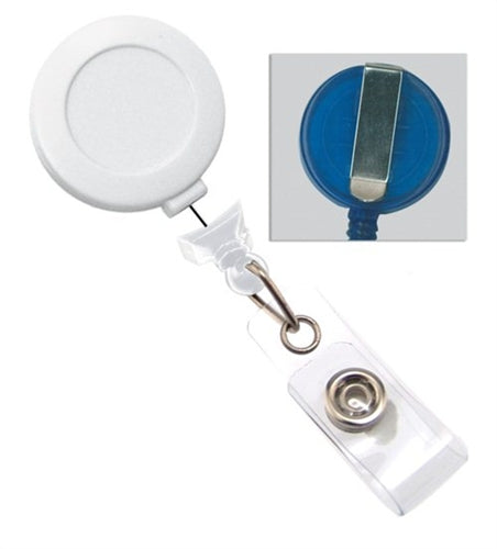 No-Twist Badge Reel with Clear Vinyl Strap and Slide Clip, Qty = 25