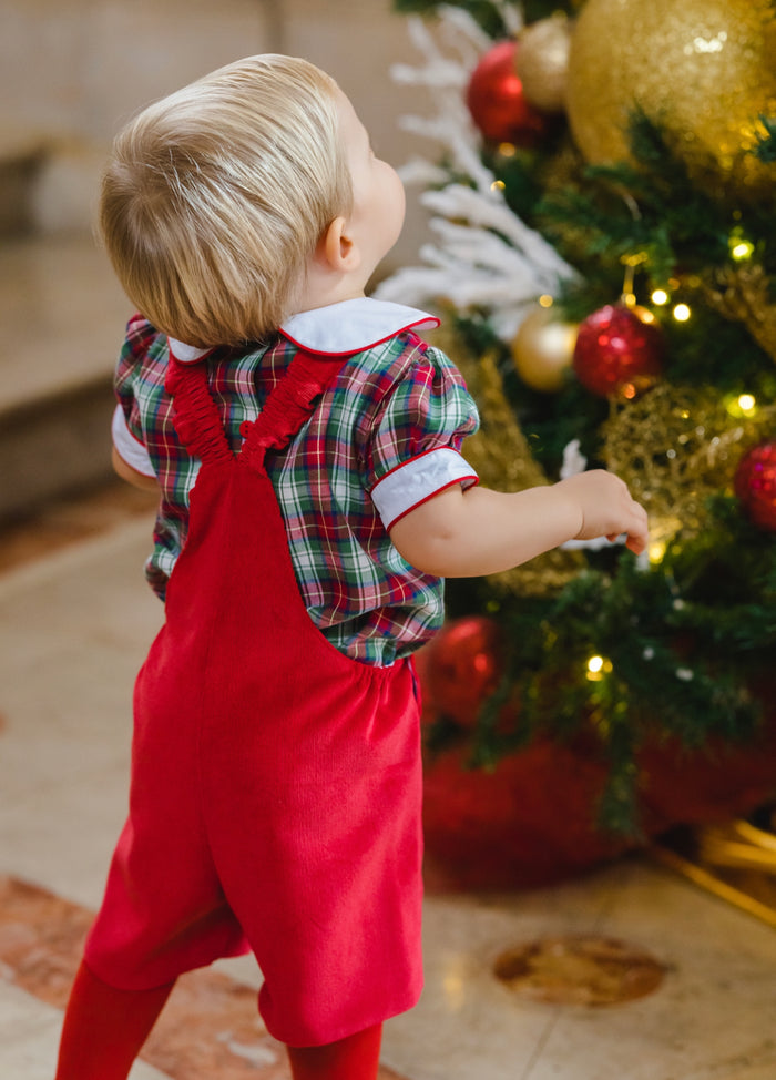North Pole Tartan Baby Boy 2-Pc Romper Set