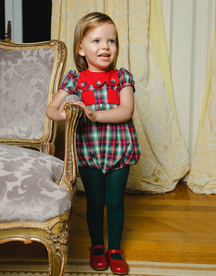 North Pole Tartan Romper