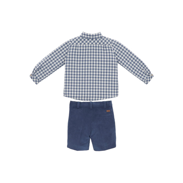 Nuit Blue Gingham Boy 2-pc Shirt set