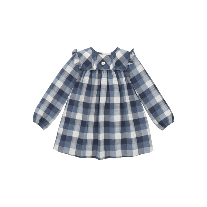 Nuit Checkered Blue Girl Dress