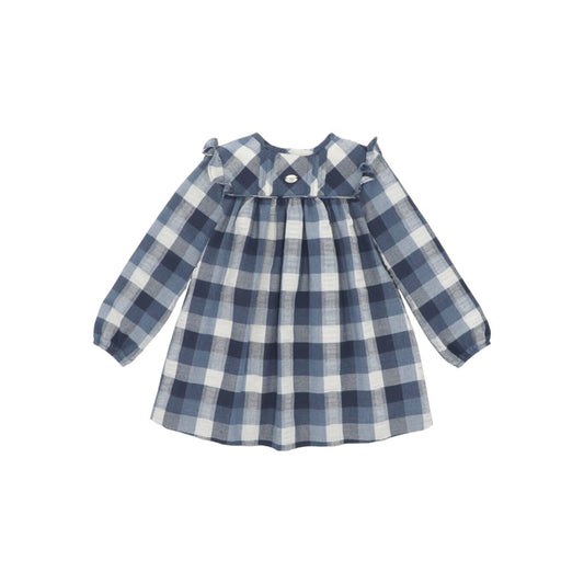 Nuit Checkered Blue Girl Dress