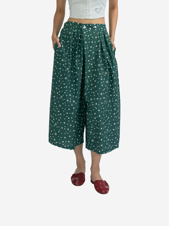 "Onde" - Plant-based Dye Two Buttons Midi Pants