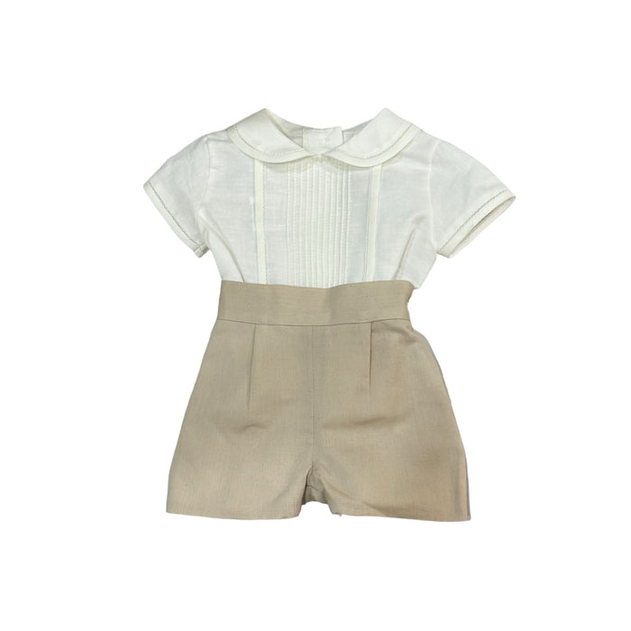 Otto Boys Linen Camel 2-piece Set