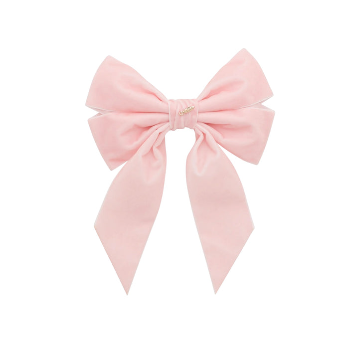 Oversized Light Pink Color Velvet Bow
