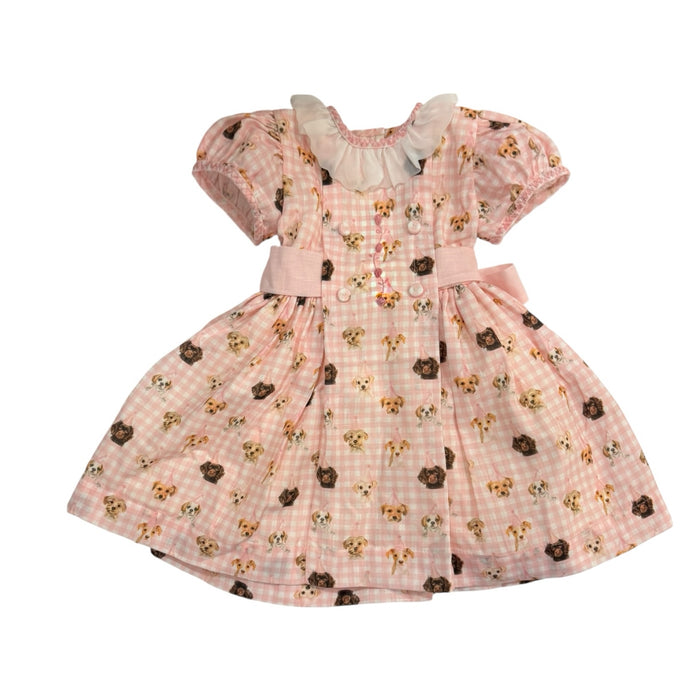 Party Dogs Pink Gingham Girl Dress