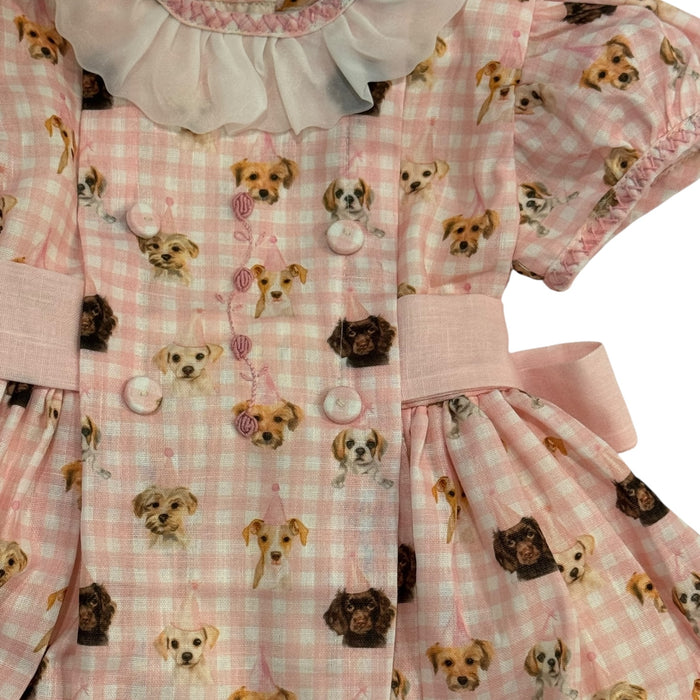 Party Dogs Pink Gingham Girl Dress
