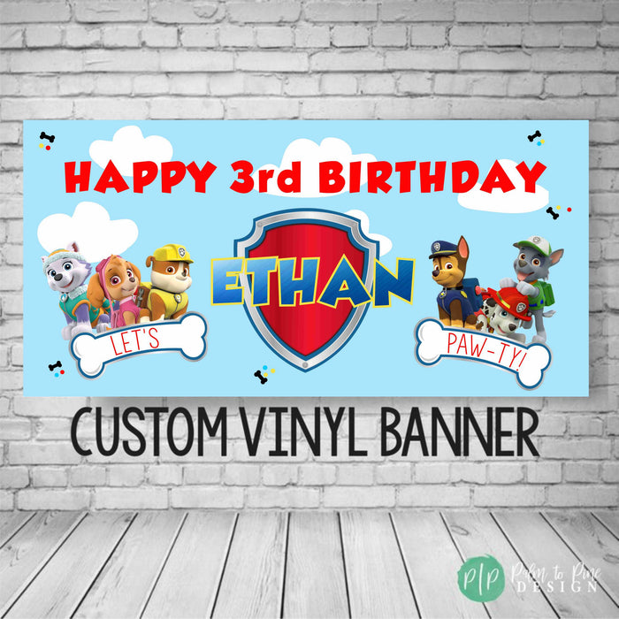 Personalized Paw Patrol Birthday Banner