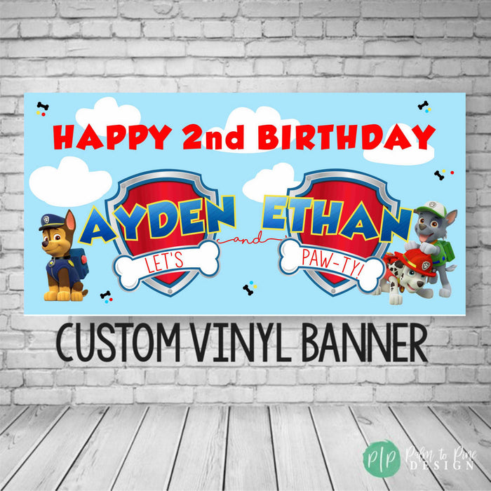 Personalized Paw Patrol Birthday Banner