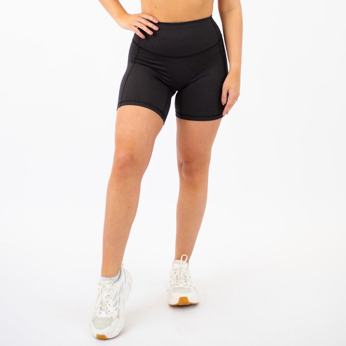 Heather Onyx No Front Seam Training Short - Pedal