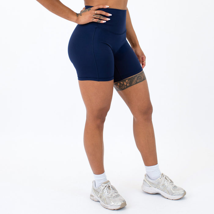 Classic Navy No Front Seam Training Short - Pedal