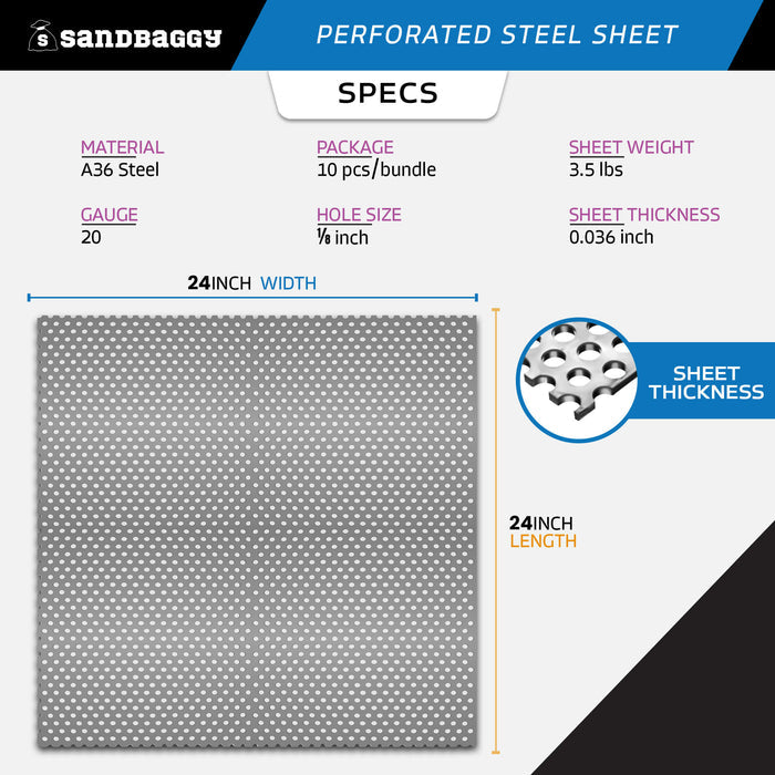 24" x 24" perforated metal sheet for sale