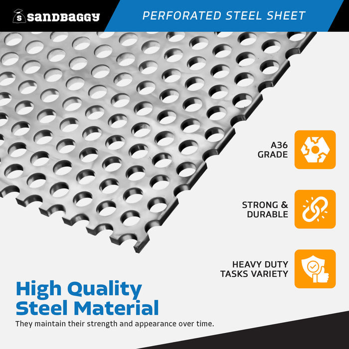 Perforated Steel Sheet 24" x 24" - Perforated Metal Sheet - 20 Gauge