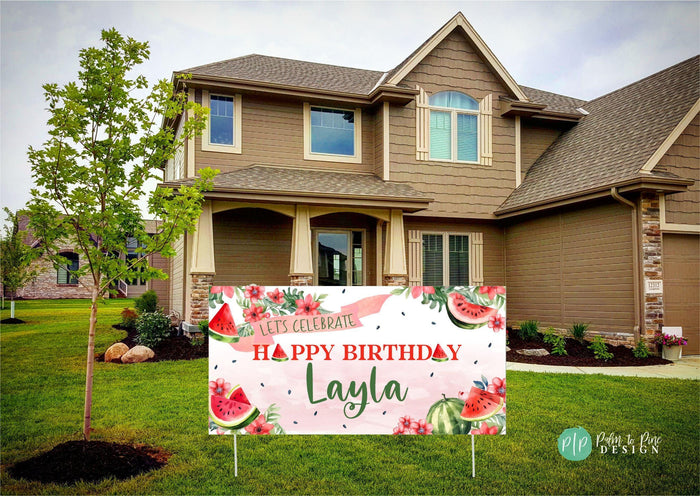 Personalized Watermelon Birthday Banner