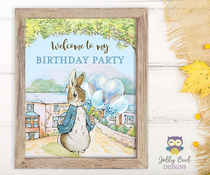 Peter Rabbit Birthday Party Signs - Welcome To My Party