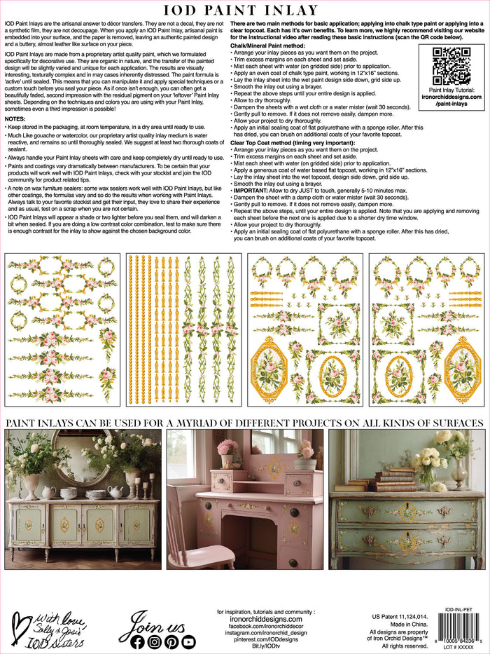 Petite Fleur Pink Paint InLay by IOD