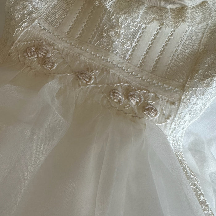 Philippe Cream Handsmocked Long Sleeve Romper with Bonnet