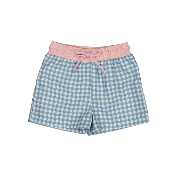 Pink and Blue Gingham Trunks