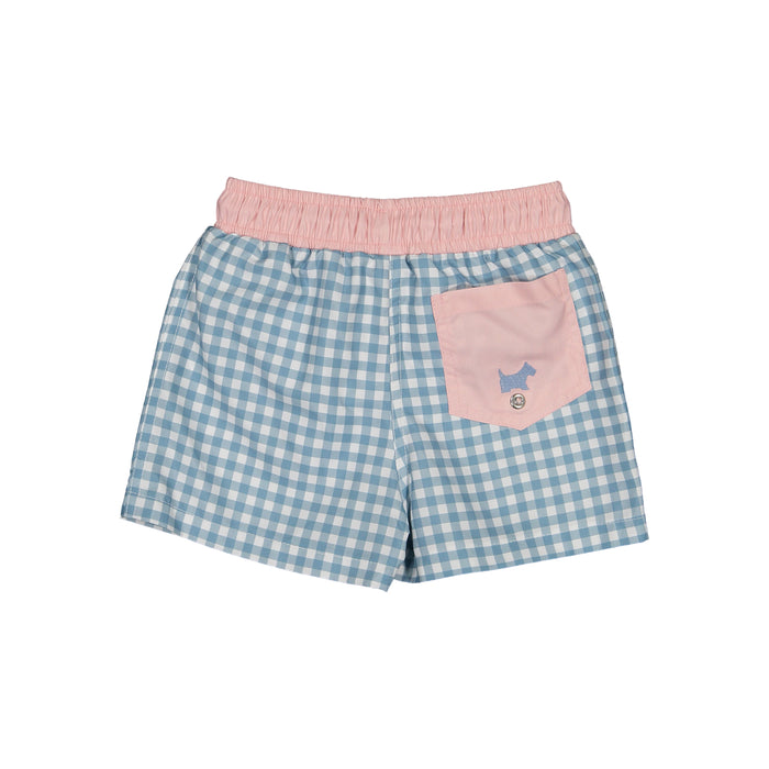 Pink and Blue Gingham Trunks