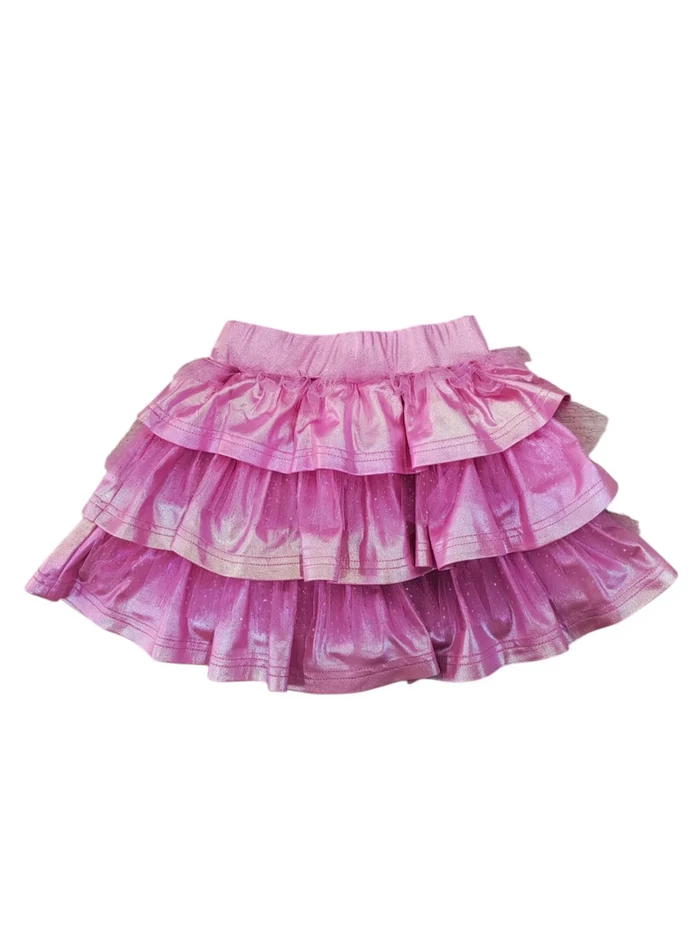 Pink Shimmer Tulle Layered Skort