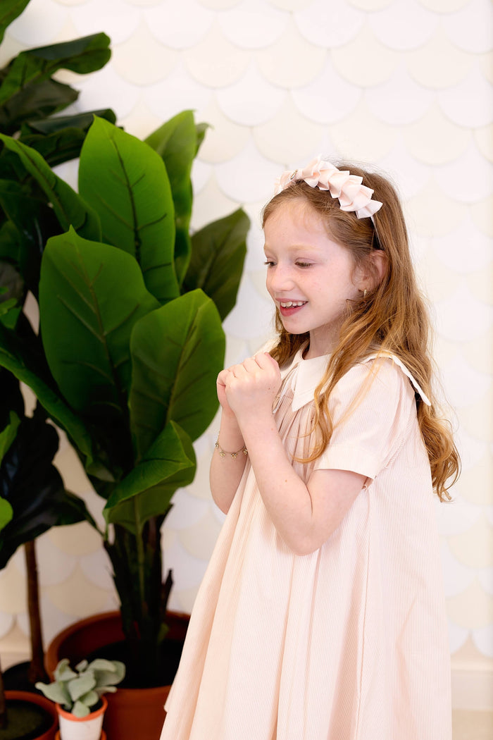 Pleated Ribbon Satin Headband - Ivory