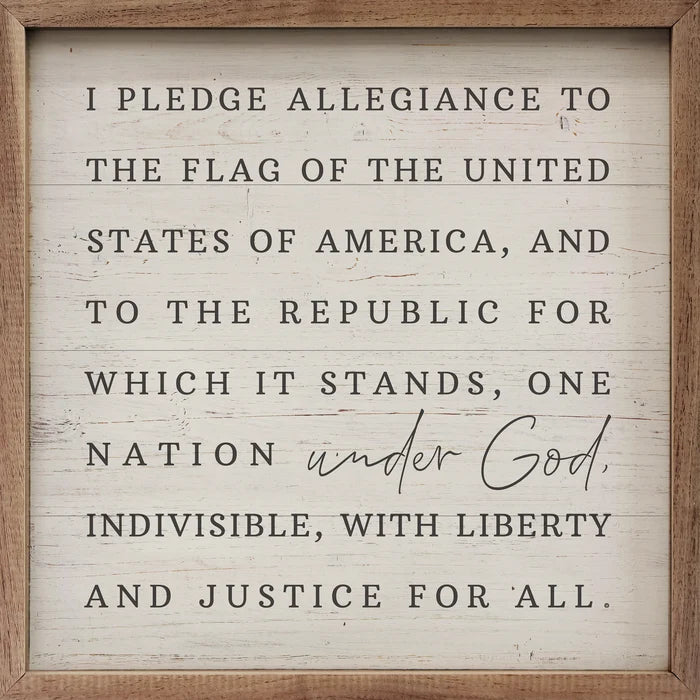 Pledge Allegiance Whitewash Sign