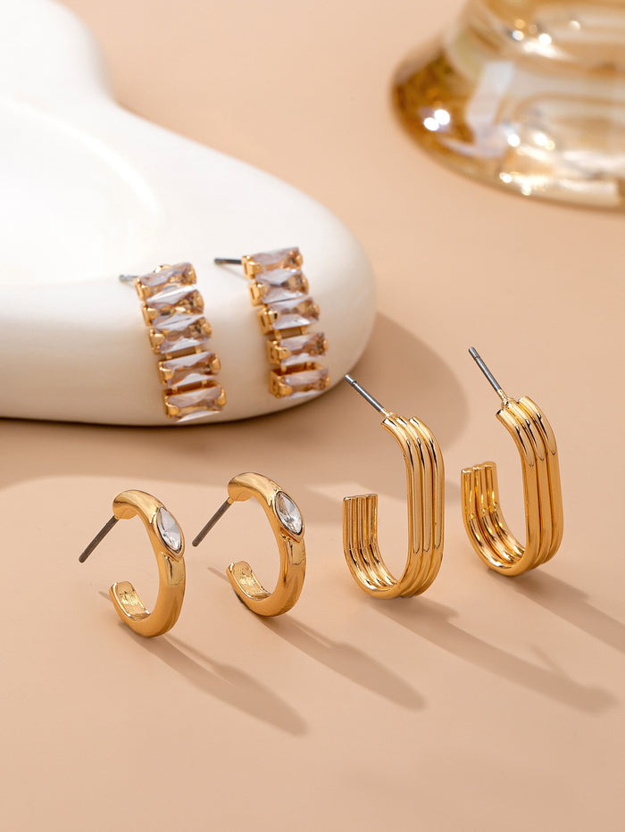 Polished Edge Earring Set