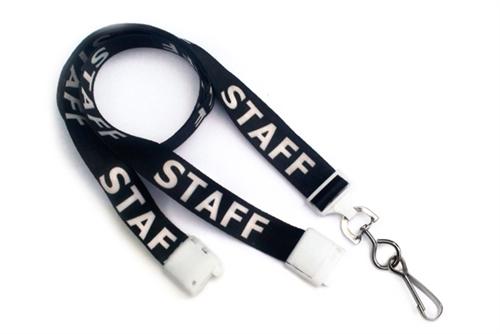 Pre-Printed 5/8" (16 MM) Flat Breakaway Lanyard with Swivel Hook, Qty = 100