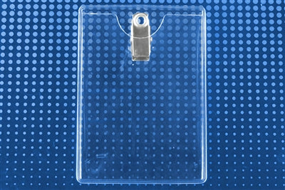 Premium Vertical Badge Holder with Clip - Government Size - 504-F, Qty = 100