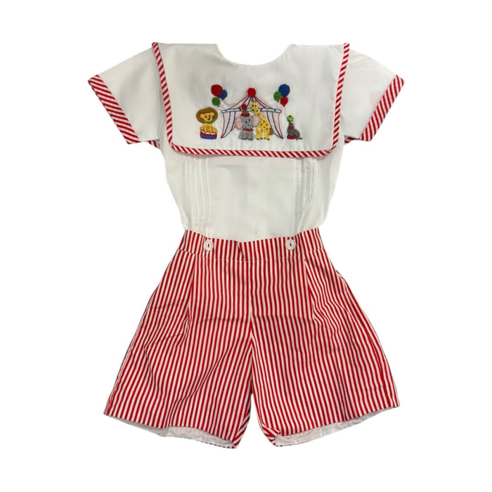 PREORDER Circus Animals Red French Knot 2-Pc Set (SHIPS END OF SEPT)