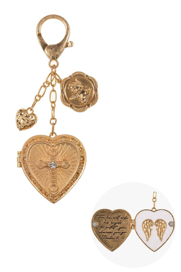 Psalm 91:11 Angel Bag Charm/Keychain