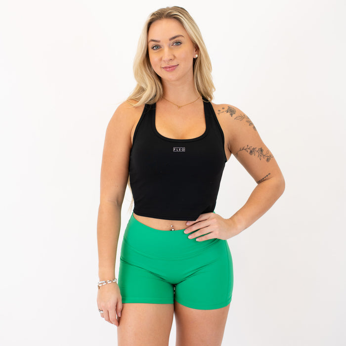 Black Racerback Crop Tank - Fitted