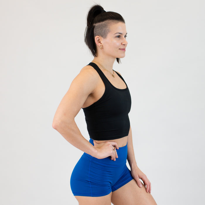 Black Racerback Crop Tank - Fitted
