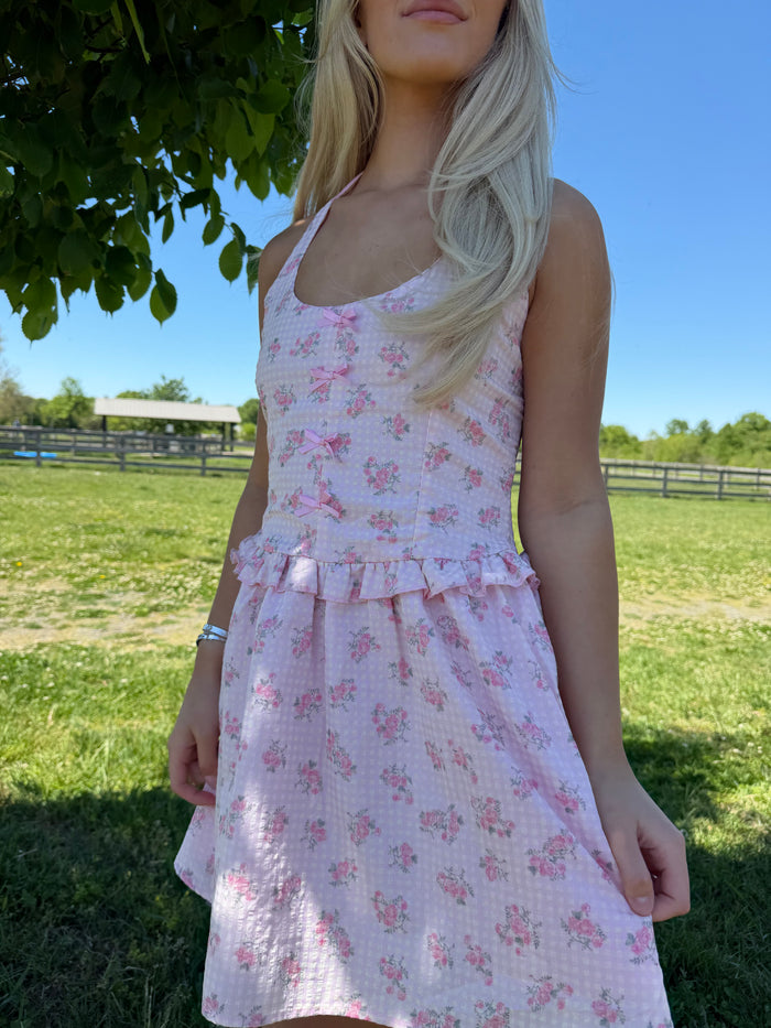 Rachel Gingham Halter Dress