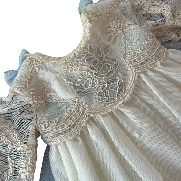 Rafa Light Blue/Beige Lace Gown