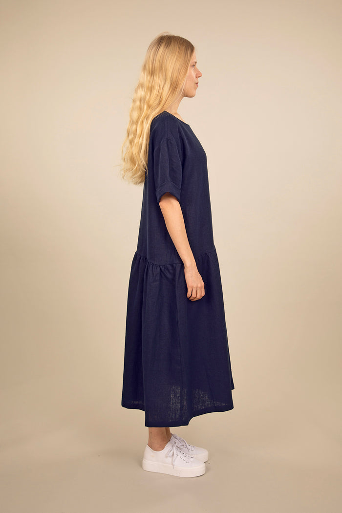 Ratia Alma Navy Linen Dress