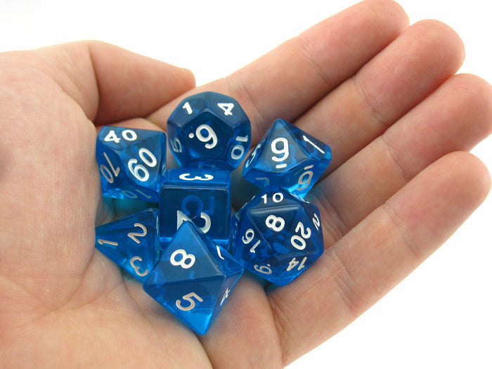 Reaper Miniatures Lucky Pizza Dungeon Dice - Clear Blue
