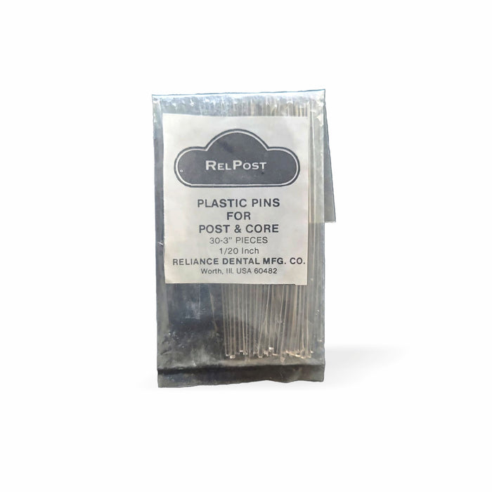Relposts pkg.30-3" Plastic pins for Post & Core 1/20" Diameter