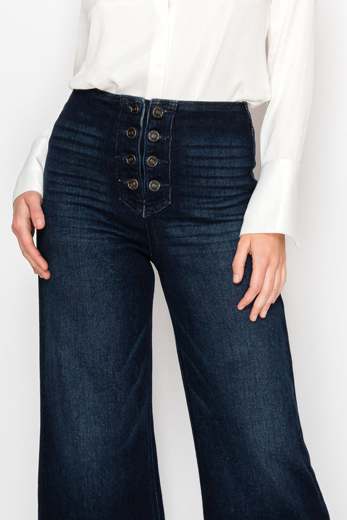 RESTOCK :: Eco Friendly Ultra High Rise Slim Palazzo Sailor Jeans