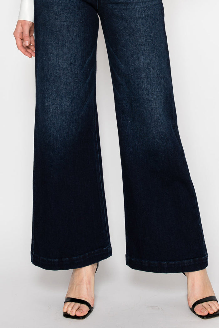 RESTOCK :: Eco Friendly Ultra High Rise Slim Palazzo Sailor Jeans