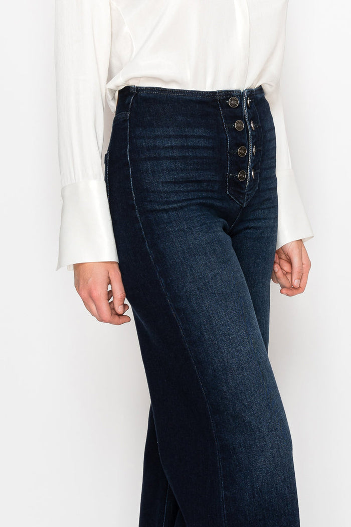 RESTOCK :: Eco Friendly Ultra High Rise Slim Palazzo Sailor Jeans