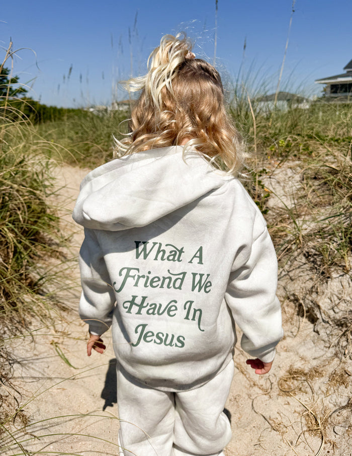 RESTOCK :: What A Friend In Jesus Camo Kids Hoodie