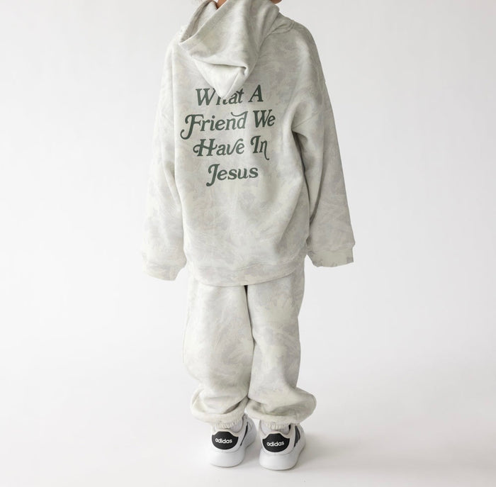 RESTOCK :: What A Friend In Jesus Camo Kids Hoodie