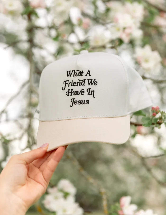 RESTOCK :: What A Friend In Jesus Trucker Hat