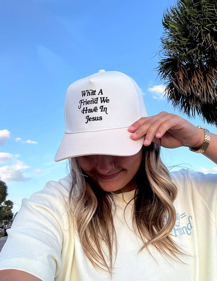 RESTOCK :: What A Friend In Jesus Trucker Hat