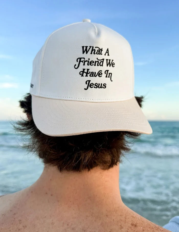 RESTOCK :: What A Friend In Jesus Trucker Hat