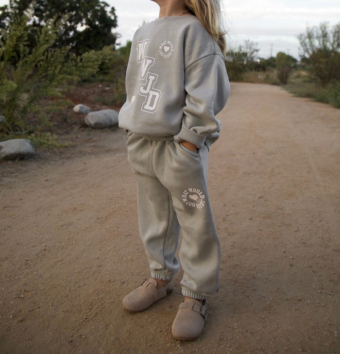 RESTOCK :: WWJD Varsity Kids Crewneck