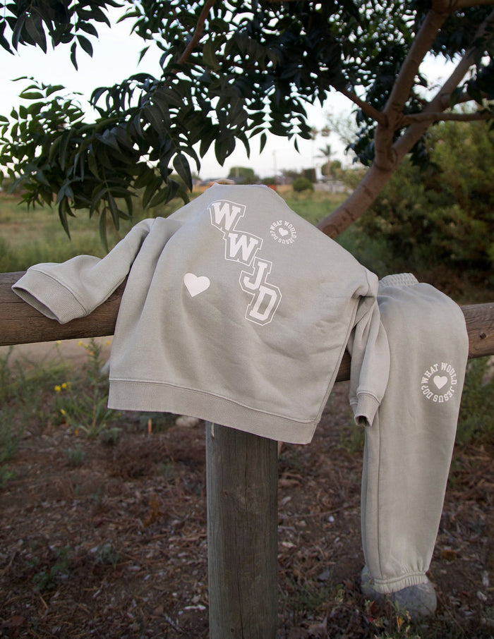 RESTOCK :: WWJD Varsity Kids Crewneck