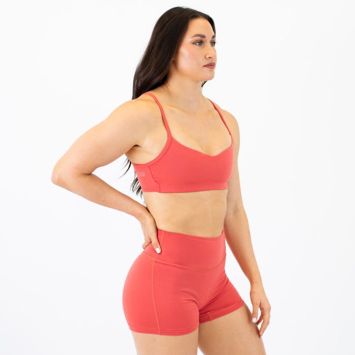 Heather Coral Blush Revolve Sports Bra - Light Support
