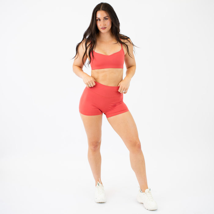Heather Coral Blush Revolve Sports Bra - Light Support